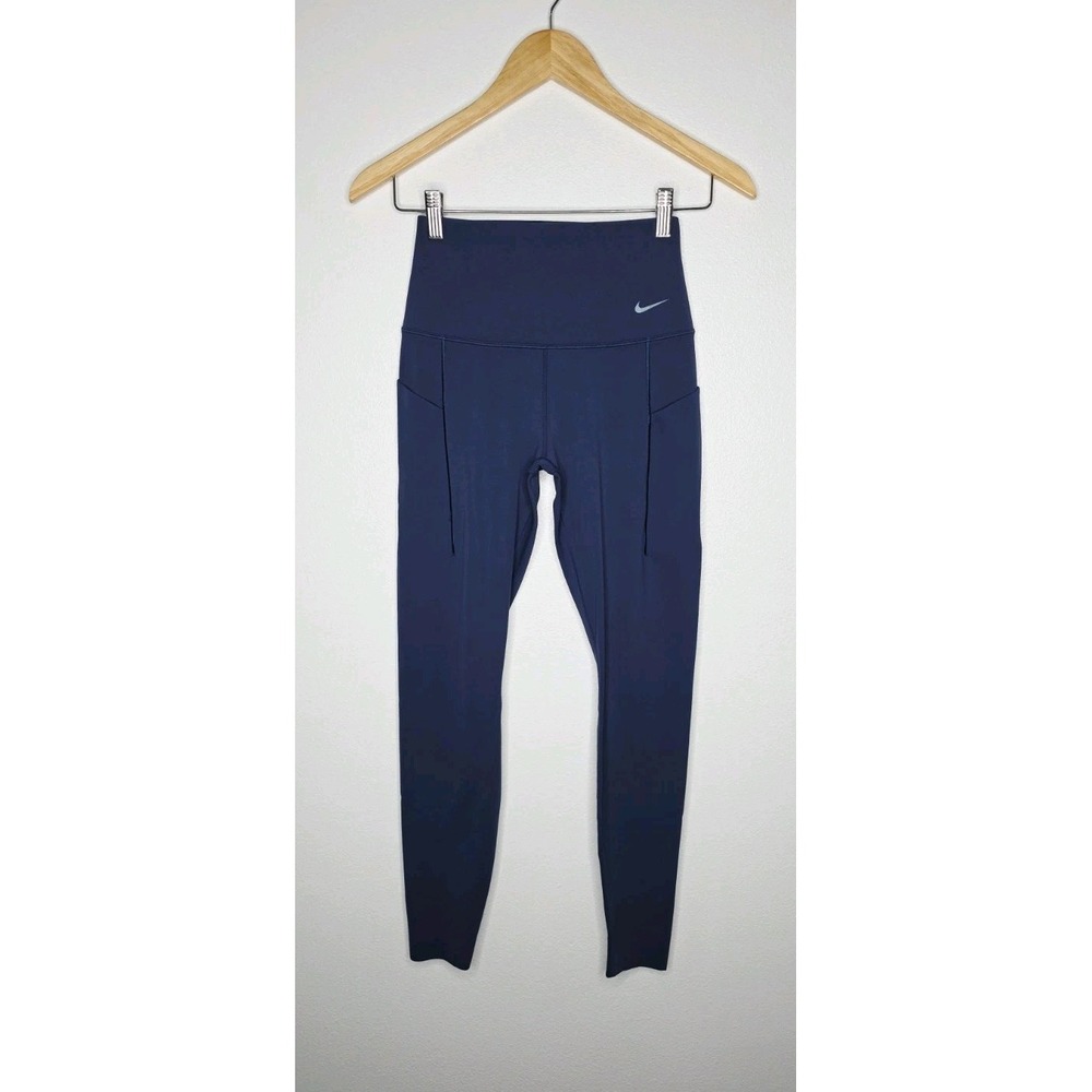 Nike Universa High Waist 7/8 Leggings w/ Pockets Women's Size Small Navy Blue